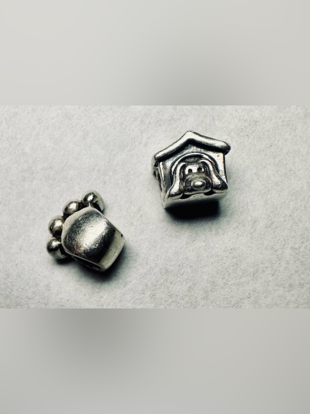 Pandora Silver Dog House and Paw Charm Set